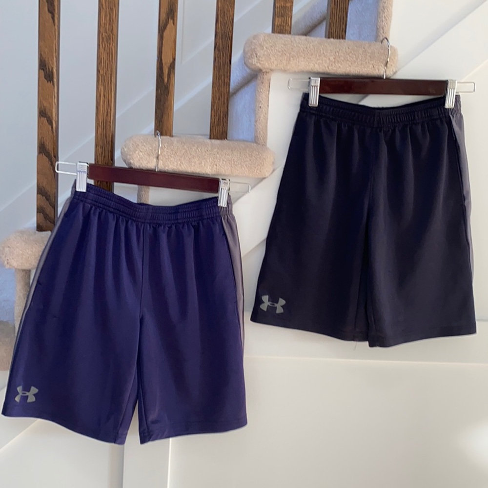 Lot of 2 Under Armour UA athletic shorts boys size M